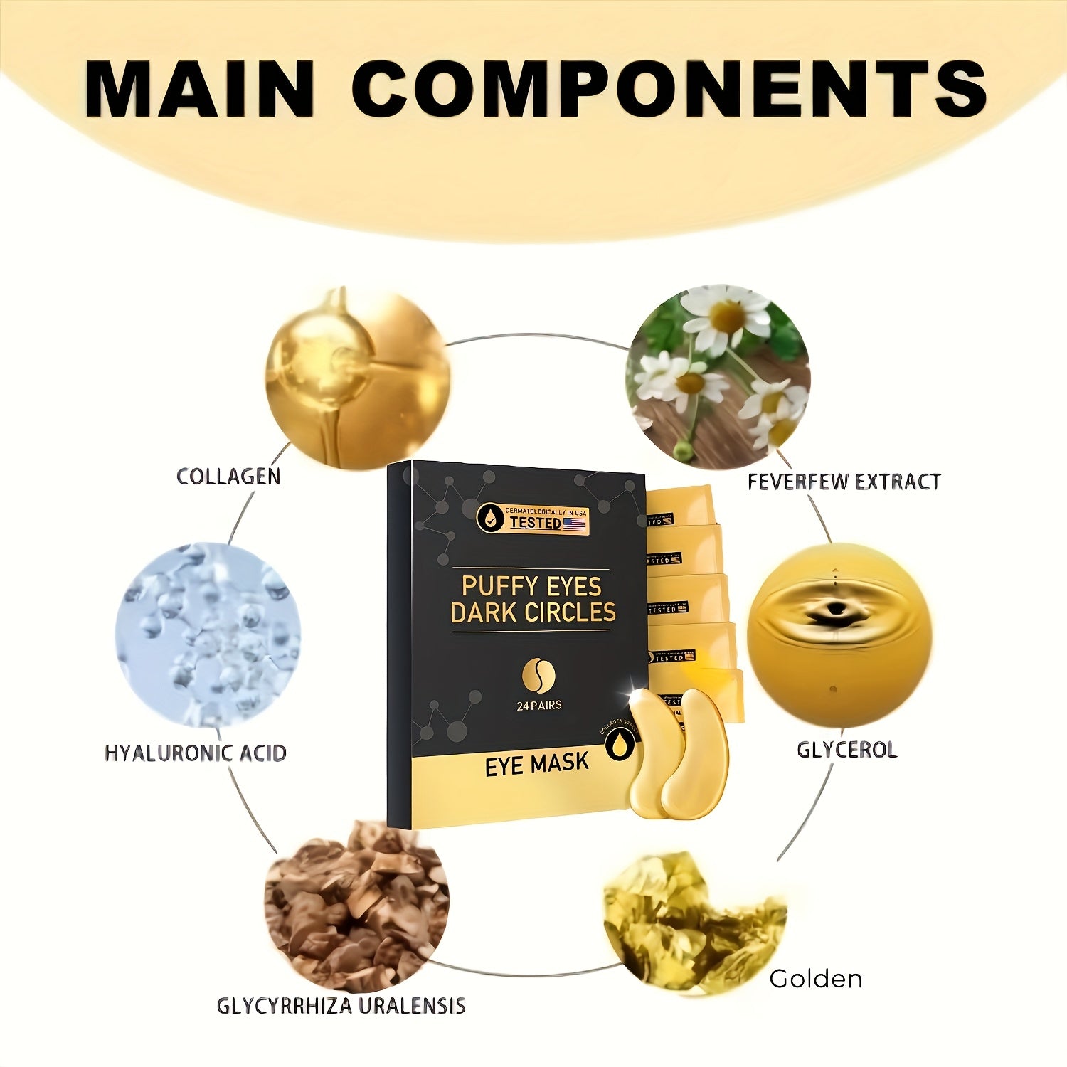 24 Golden Under Eye Patches